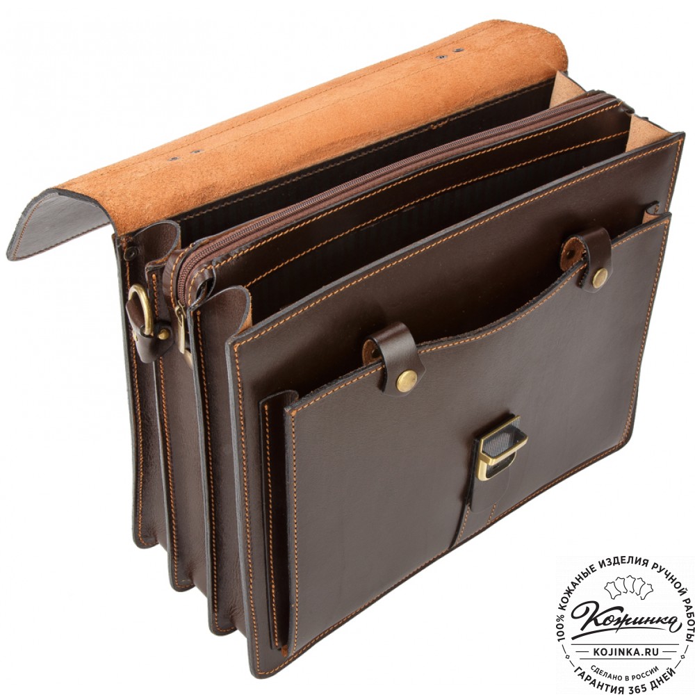 Кожаный портфель "Карьерист"  (коричневый)